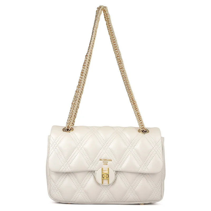 Da Milano Medium Quilting Leather Shoulder Bag - Snow